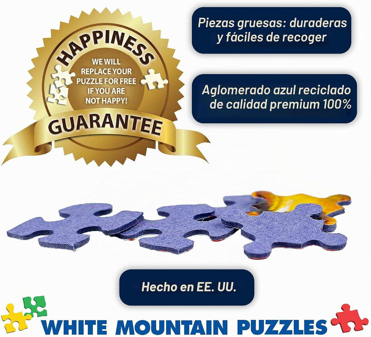 blanco Mountain Rompecabezas de 1000 piezas frases retro, argot que usamos