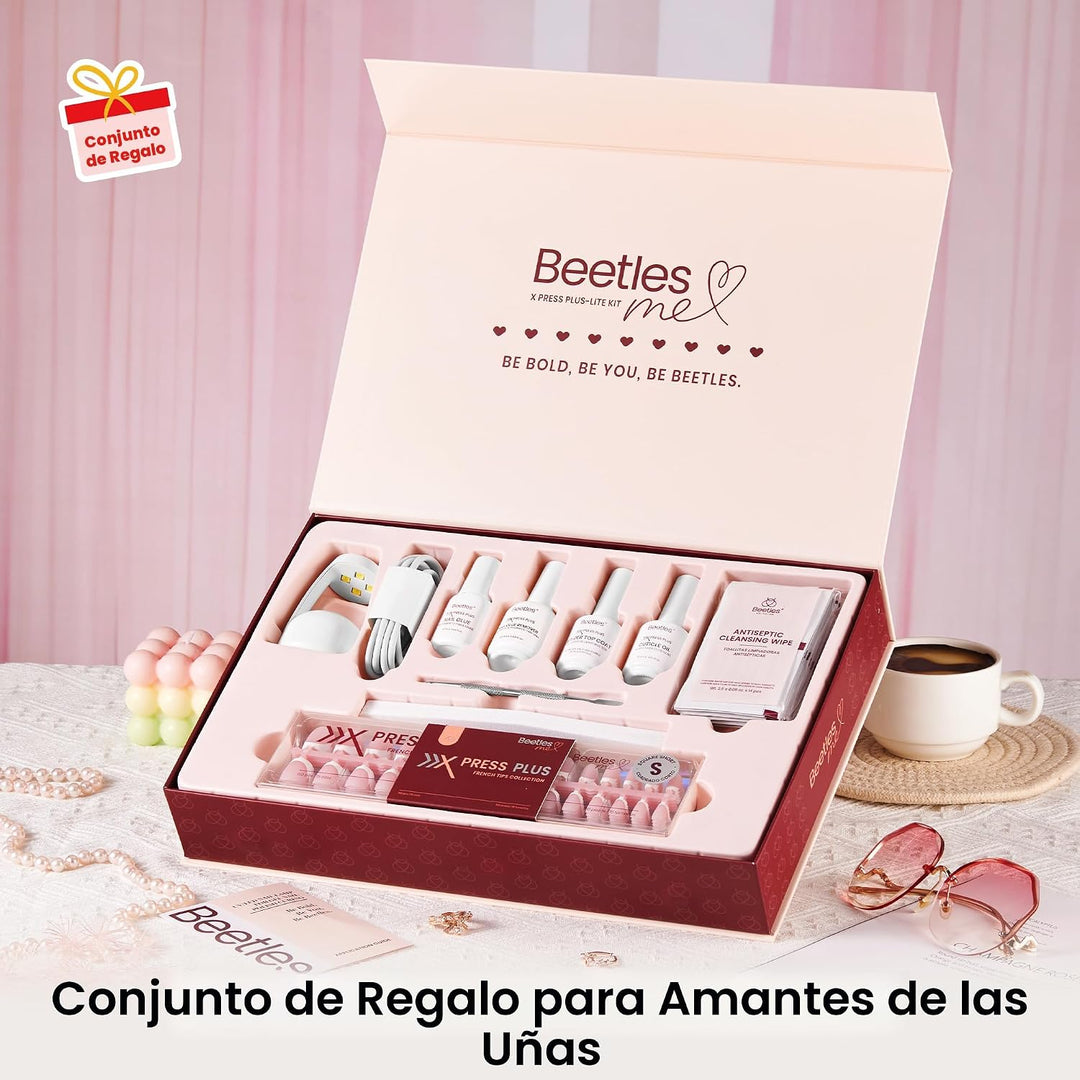 Beetles - Kit de uñas a presión con punta francesa cuadrada corta |...