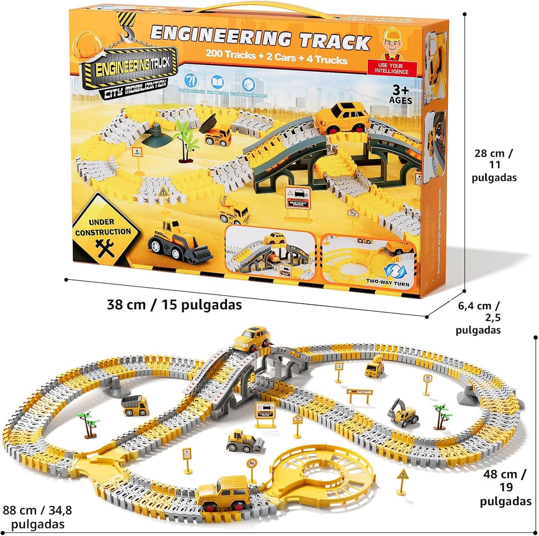 iHaHa - Juguetes de pistas de carreras de construcción para niños p...