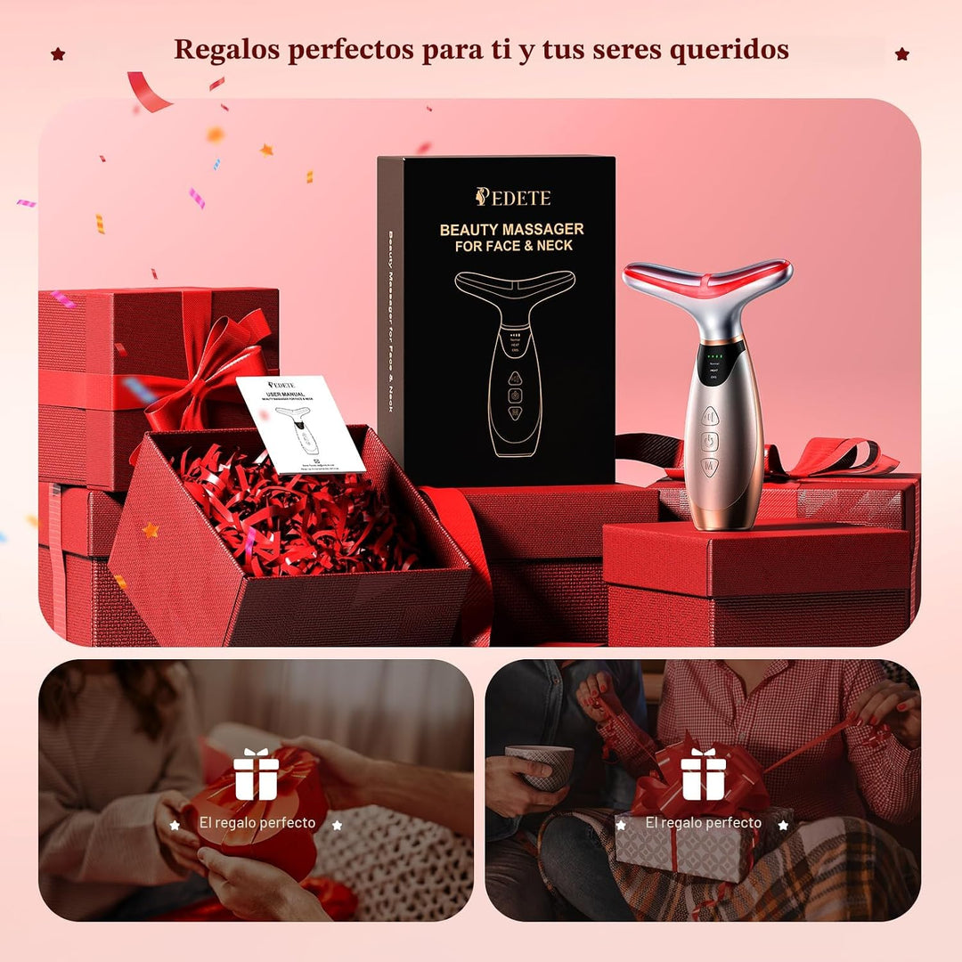 Pedete Masajeador Facial, Terapia de Luz Roja de 7 Colores para Ros...
