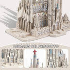 Piececool Rompecabezas de metal 3D para adultos y adolescentes, kit de modelo de metal de La Sagrada Familia, manualidades de bricolaje para adultos, catedral española, juego de construcción de arquitectura, 450 piezas