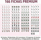 American Mahjong - Juego de azulejos Mahjong de 166 azulejos blancos, 4 estantes de Mahjong de colores, juego de mahjong de viaje con bolsa de transporte rosa