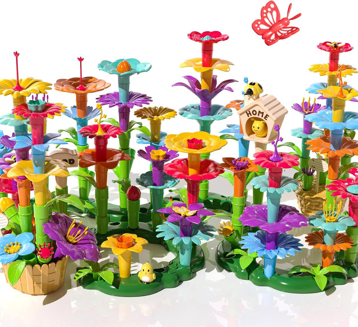 TEMI 138 piezas Juguetes de construcción de jardín de flores para n...