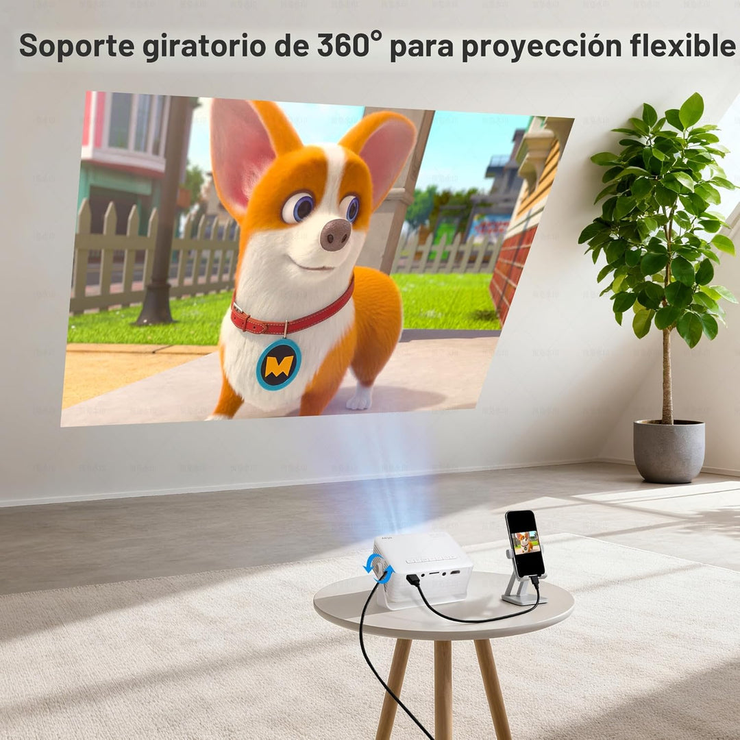 Mini proyector con WiFi y Bluetooth, AKIYO 2026 Proyector actualiza...