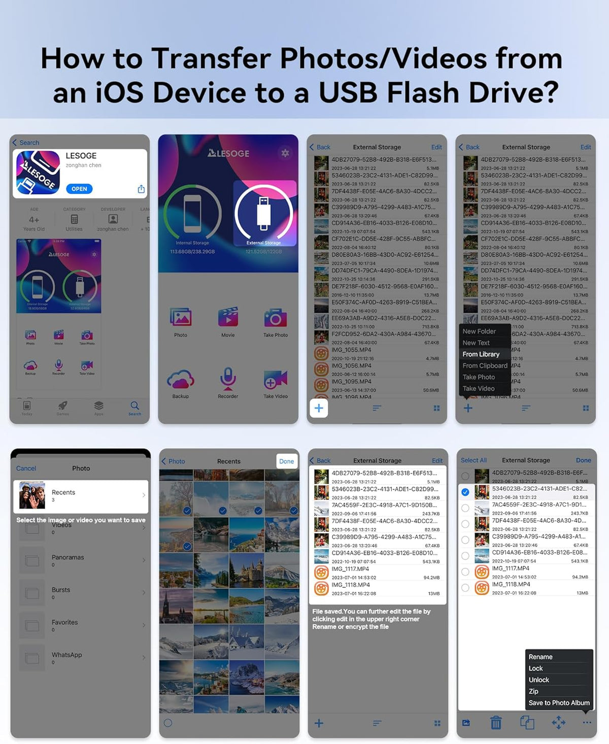 Unidad flash de 256 GB con certificación MFi para iPhone Photo Stic...