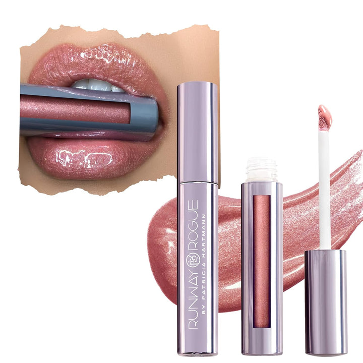 Runway Rogue LuxGloss Brillo Labial, Brillo Labial Rosado-Dorado Br...