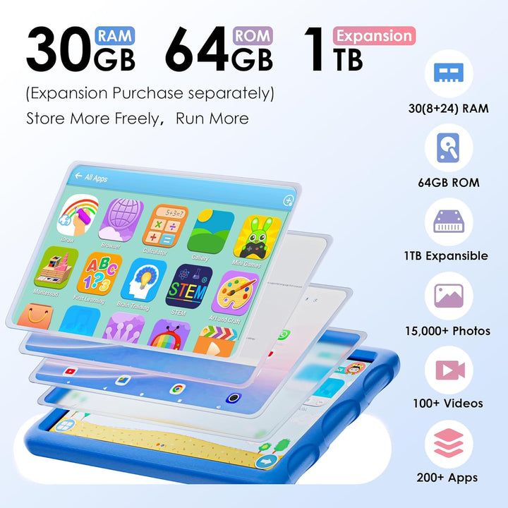 Tablet Android 15 2026, tableta de 10.1 pulgadas con funda a prueba...