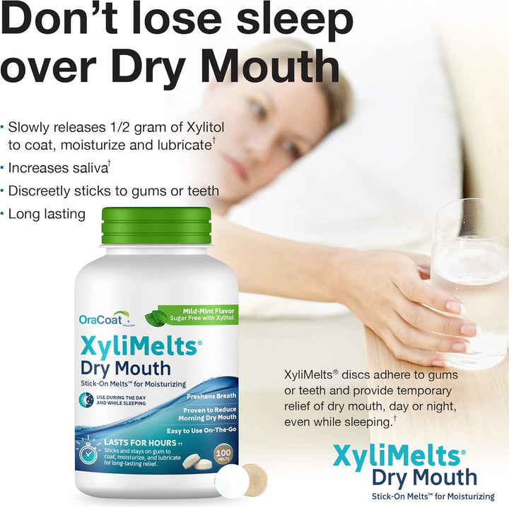 Oracoat XyliMelts para la boca seca de noche o día - Discos adhesiv...