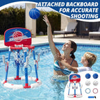 Juego de aro de baloncesto y lanzamiento de anillos 2 en 1, juguetes flotantes de piscina para niños