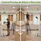 Huepar Nivel láser 4D W04CG con poste de 12 pies, kit láser verde de 360°