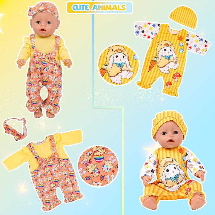 WONDOLL 6 juegos de ropa para muñecas bebé de 14 a 16 pulgadas, con...