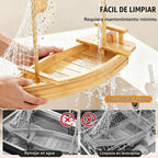 Bandeja de bambú de 31.5 pulgadas para servir sushi – Bandeja de sushi extra grande y tablero de exhibición, estilo barco de madera japonés para sushi, sashimi, fiesta de mariscos, plato de