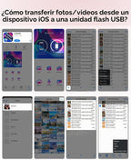 Unidad flash con certificación MFi de 256 GB para iPhone Photo Stic...