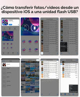 Unidad flash con certificación MFi de 256 GB para iPhone Photo Stic...