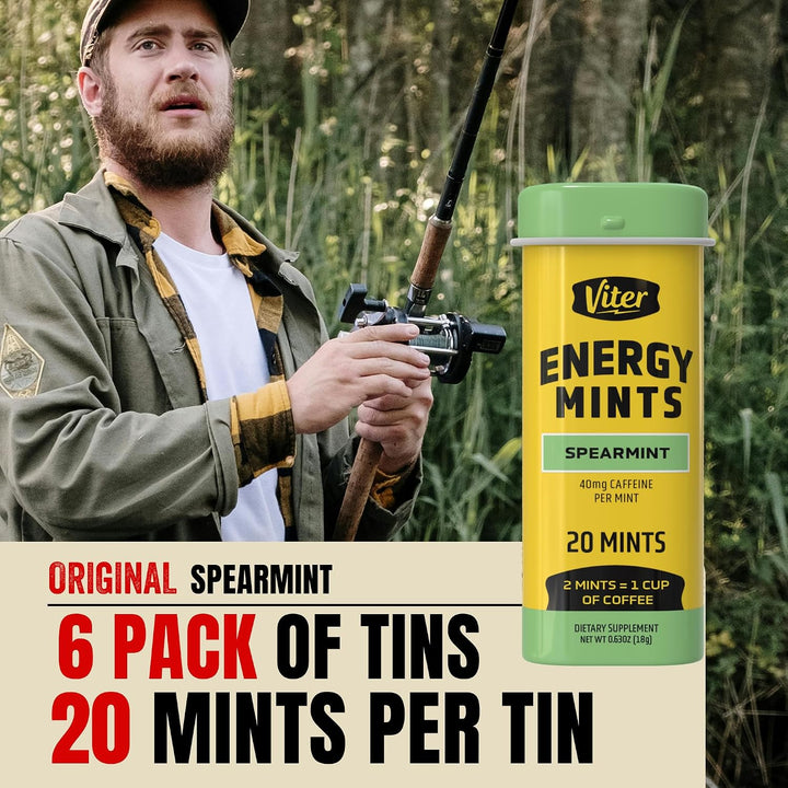 Viter Energy 40mg Mentas de cafeína - Sin azúcar, vitaminas B, vega...
