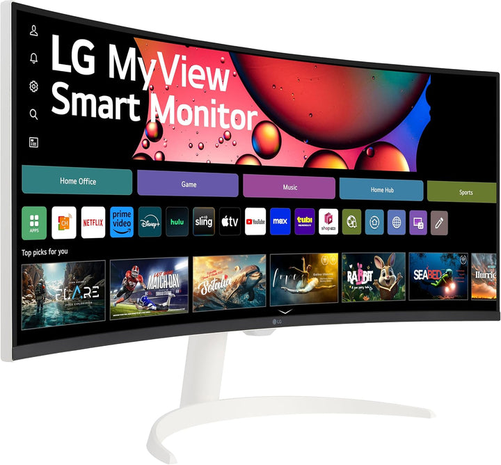 LG 34SR63QA-W Monitor curvo inteligente de 34 pulgadas con transmis...