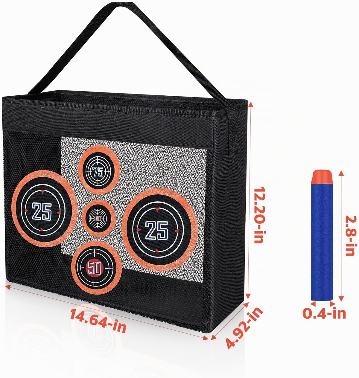 Dardos Balas de Repuesto Compatibles con Pistolas Nerf, 1000 Piezas de Dardos de Espuma Compatibles con Fiesta Nerf con Bolsa de Malla Portátil con Diana para Práctica de Tiro