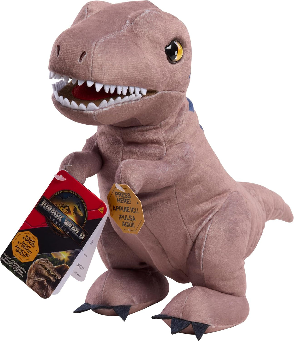 JURASSIC WORLD Rebirth Roaring T. rex - Dinosaurio de peluche interactivo