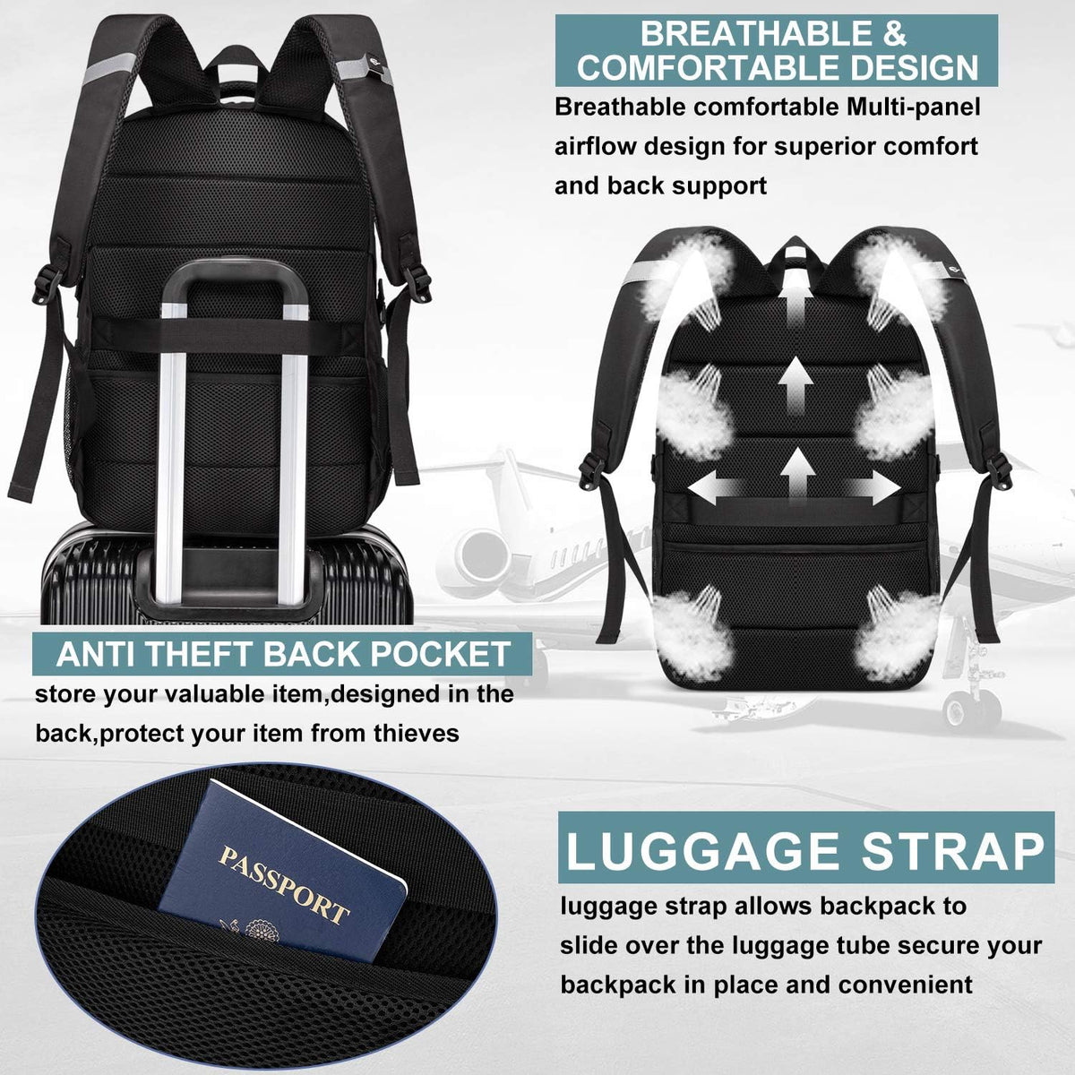 Mochila Extra Grande para Hombres 50L, Resistente al Agua, Mochila...
