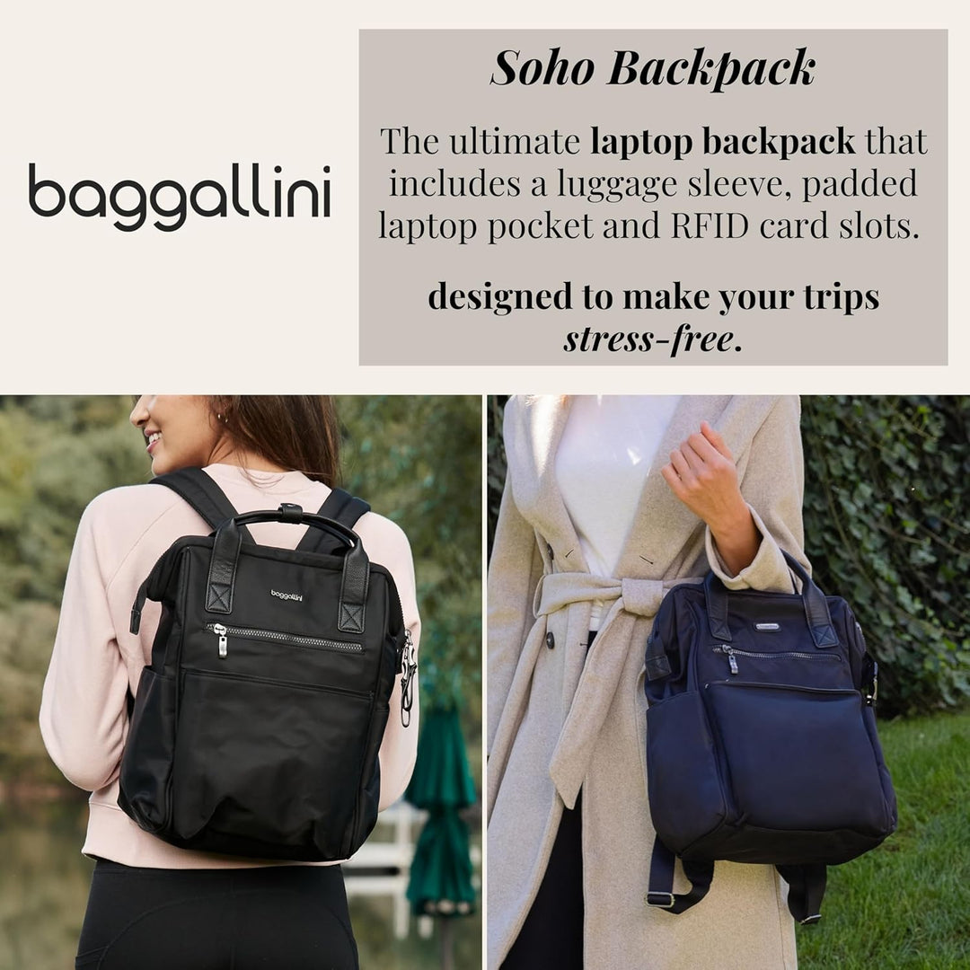 Baggallini Soho Backpack - Mochila de viaje para laptop para mujer,...