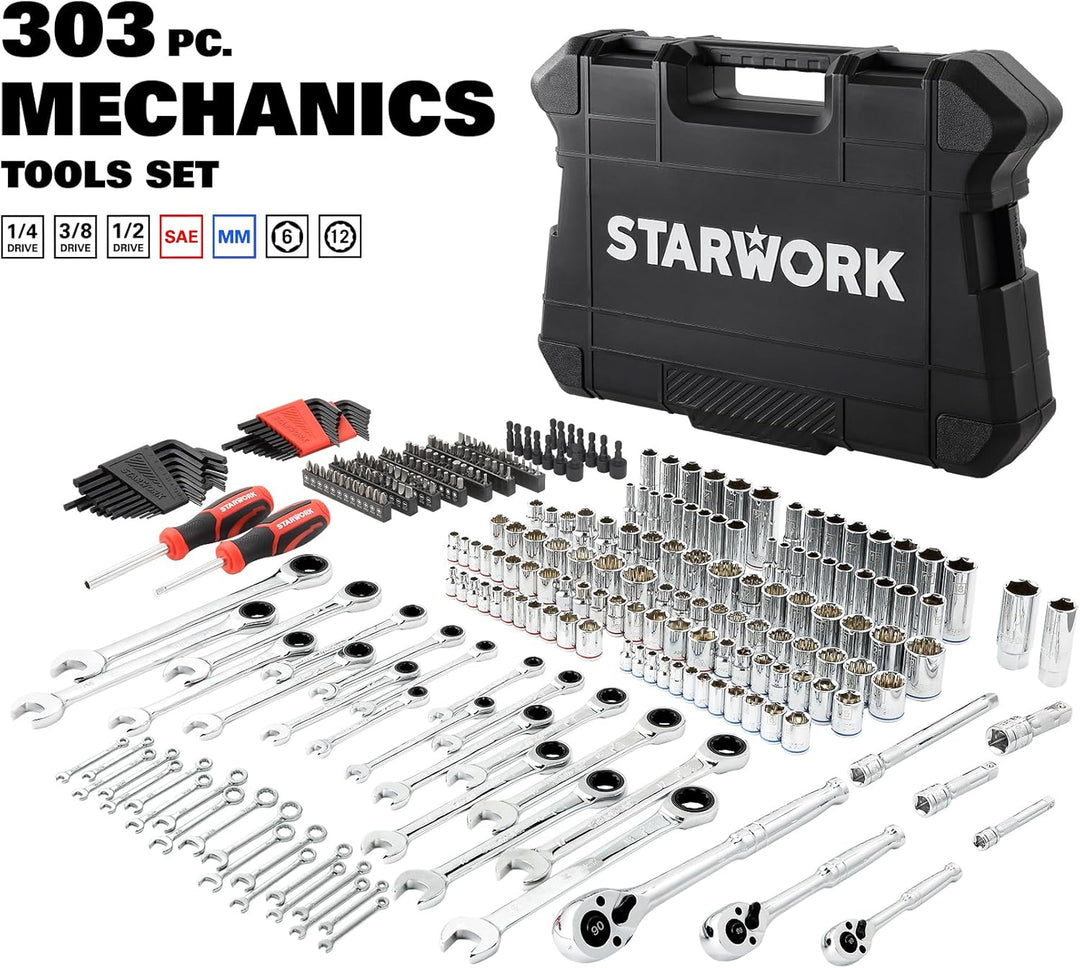 STARWORK TRUE MECHANIC - Juego de herramientas mecánicas de 303 pie...
