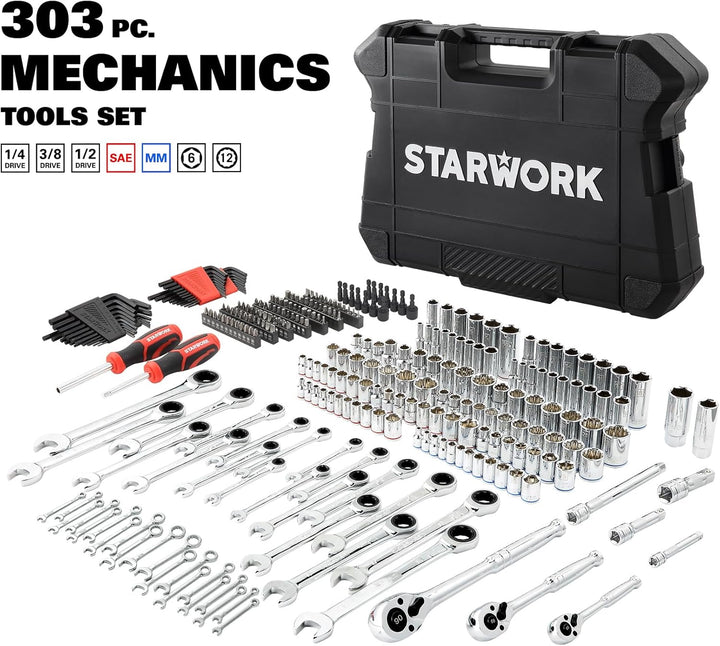STARWORK TRUE MECHANIC - Juego de herramientas mecánicas de 303 pie...