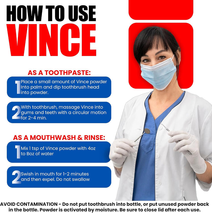 Vince Oxygenated Dentifrice - Pasta de dientes y enjuague bucal de...