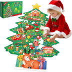 Gatherfun - Rompecabezas de piso de Navidad para niños de 3 a 5 años con 48 piezas grandes, rompecabezas de piso en forma de árbol de Navidad para decoraciones de fiestas, regalos y actividades en el aula