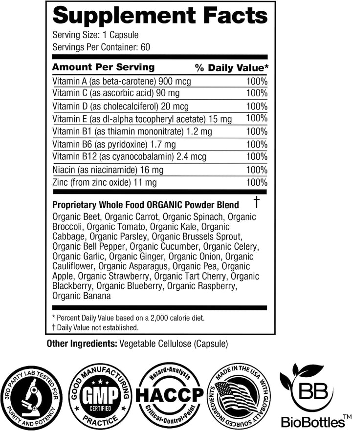 FeelGood Superfoods Vita Fruit and Veggies Cápsulas \u2013 25 ingre...