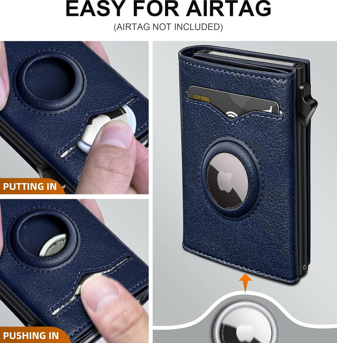 miyozi Billetera para Airtag para hombre, con bolsillo para efectiv...