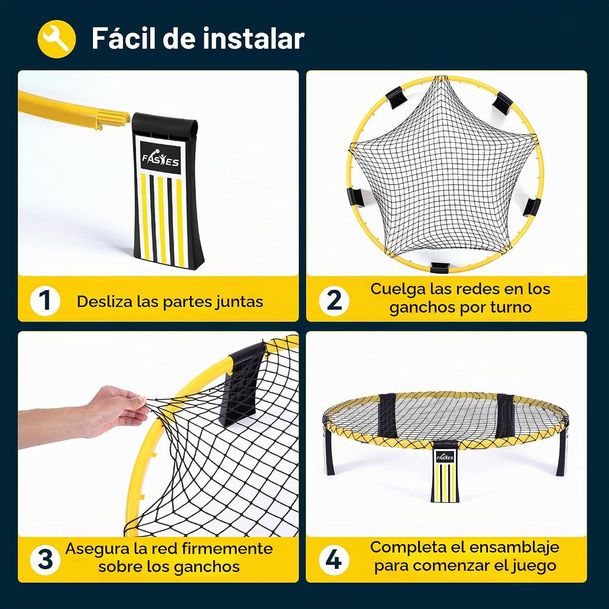 El juego de pelota de playa para exteriores incluye 3 bolas, red y bolsa de transporte, juego de red redonda para adultos, niños y familia, perfecto para playa, patio, césped, patio trasero y
