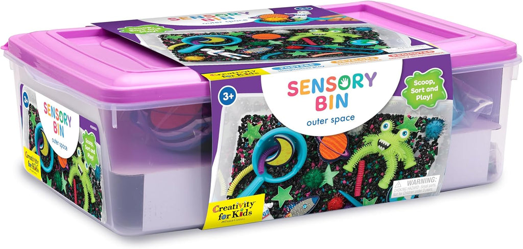 Creativity for Kids Contenedor sensorial: juguetes del espacio exterior, juguetes sensoriales preescolares y para niños pequeños, regalos para niños y niñas de 3 a 5 años, 10.25 x 14.5 x 4.75 pulgadas