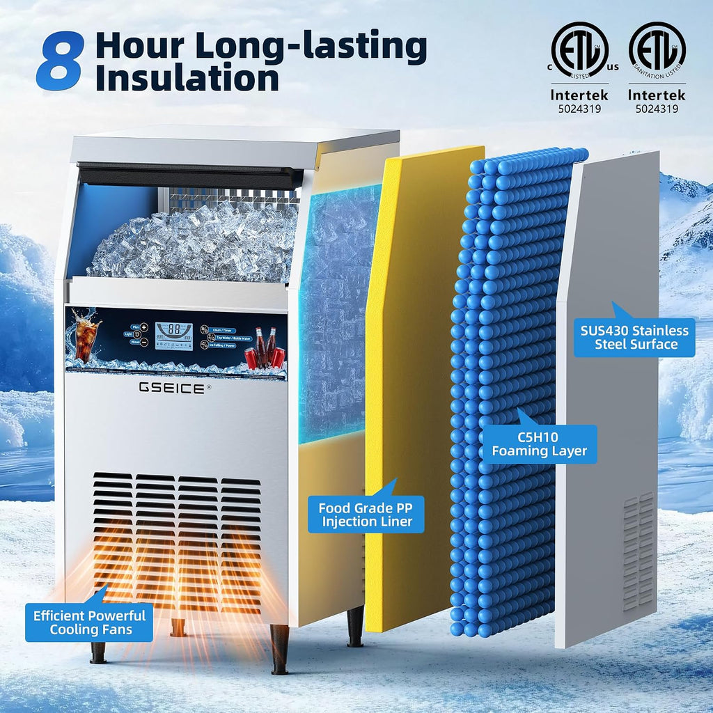 GSEICE Máquina comercial del fabricante de hielo 200lbs/24H con