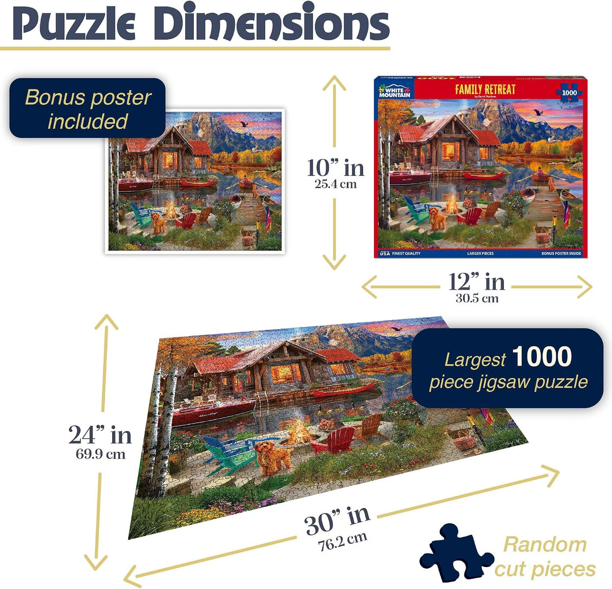 blanco Mountain 1000 Piece Jigsaw Puzzle Cabin Fall, Family Retreat