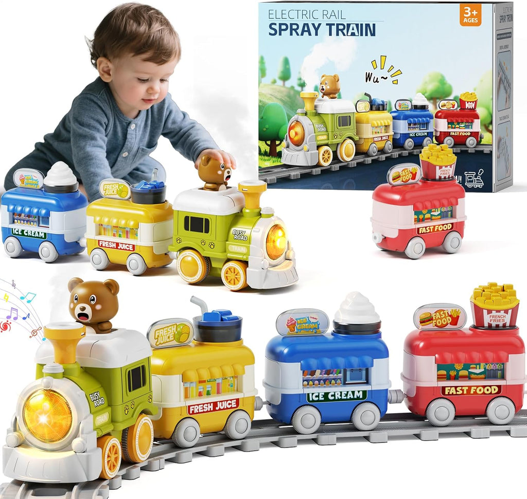 Dimoarch Juego de tren eléctrico para niños pequeños de 1, 2, 3, 4 años