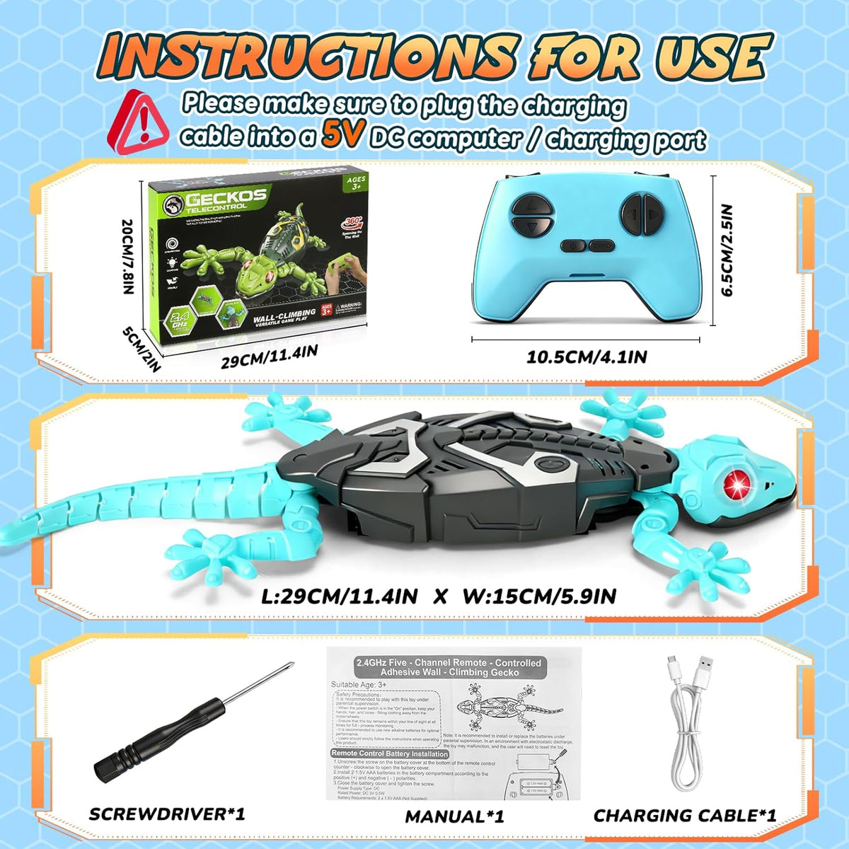 KETIEE RC Wall Crawler Gecko: Juguete de Gecko de escalada de pared para