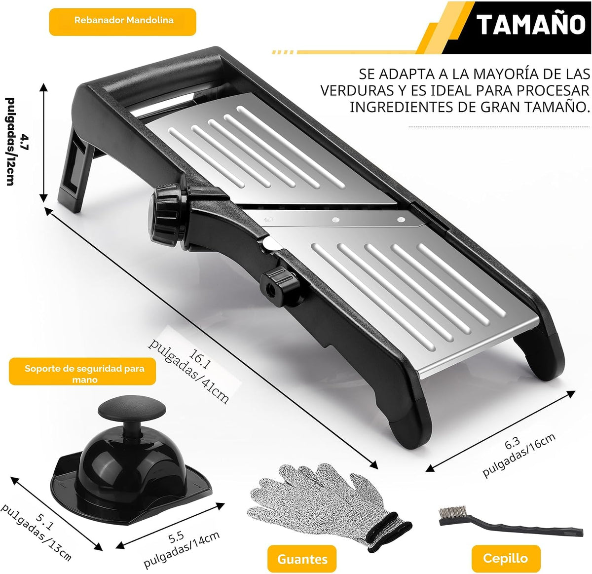 BINGBING- Mandoline Slicer para Kitchen, 7-en-1 Adjustable Vegetable Slicer
