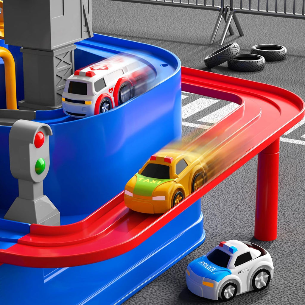 Pista de carreras de autos para niños a partir de 3 años, juguetes