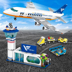 CUBIMANA Conjunto de construcción de avión de pasajeros de ciudad grande de 21 pulgadas con luz LED