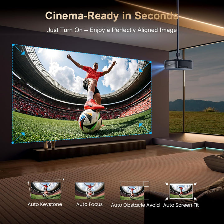 Proyector inteligente 2026 actualizado, 2500 ANSI, compatible con 4...