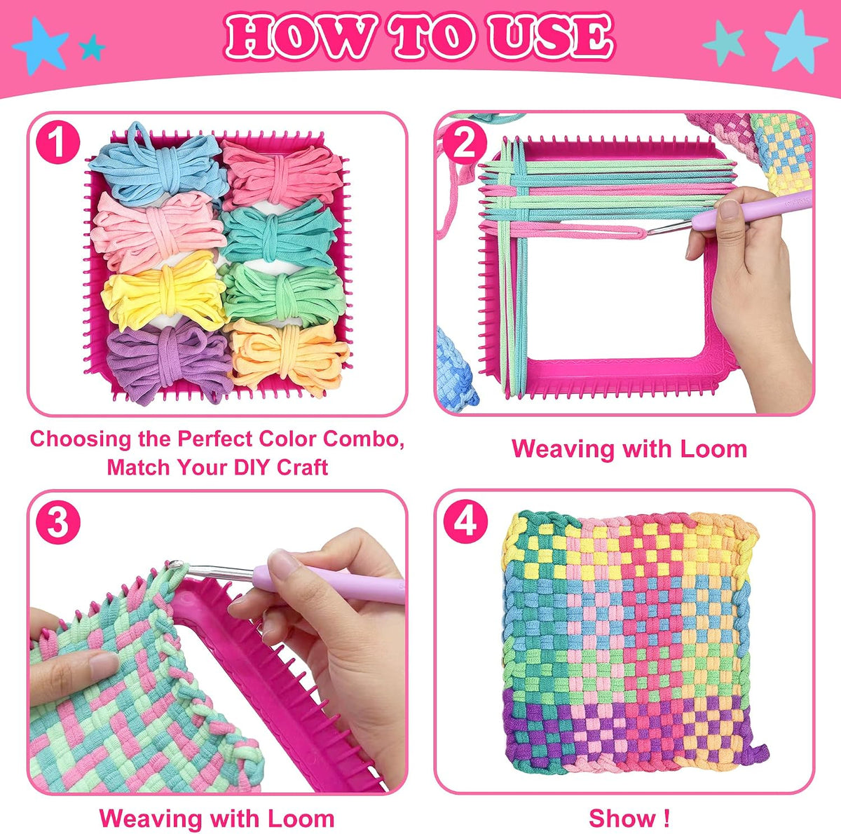 daheypong 800 piezas Bucles de repuesto para telar de 7 pulgadas - 8 colores Bucles de telar para hacer agarraderas, resistentes bandas de nylon para manualidades para niños, adultos y proyectos DIY
