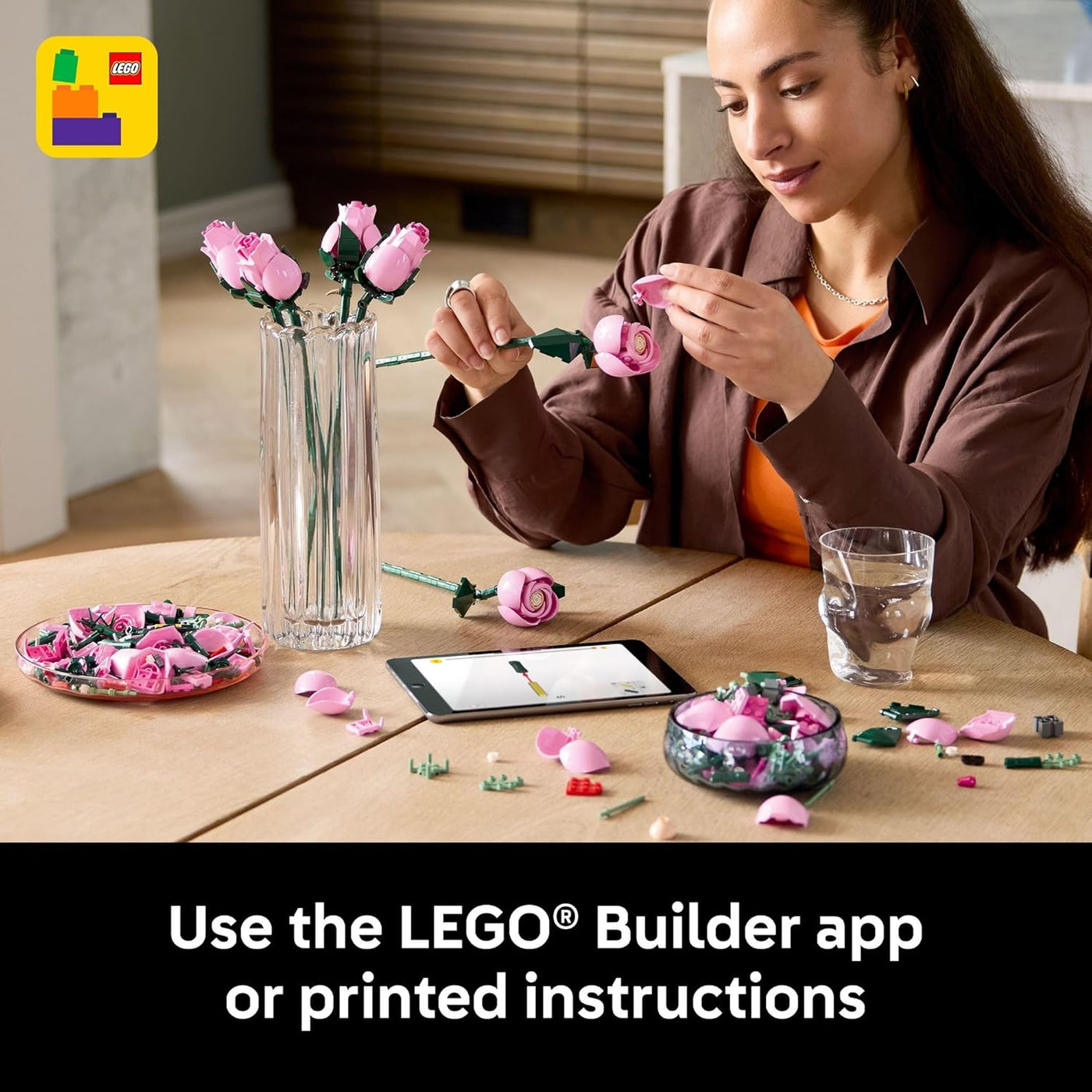 LEGO Botanicals 10374 - Ramo de rosas artificiales bloques