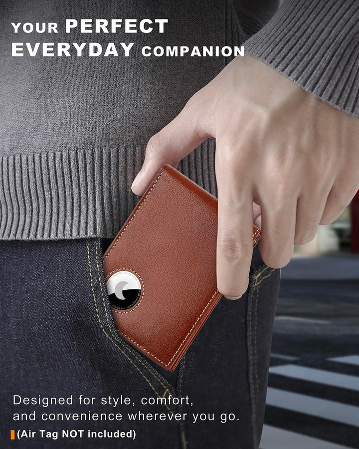 VISWORLD Billetera para hombre con soporte para Airtag, billetera p...