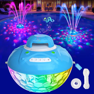 Blufree Altavoz Bluetooth para piscina con luz colorida de fuente d...