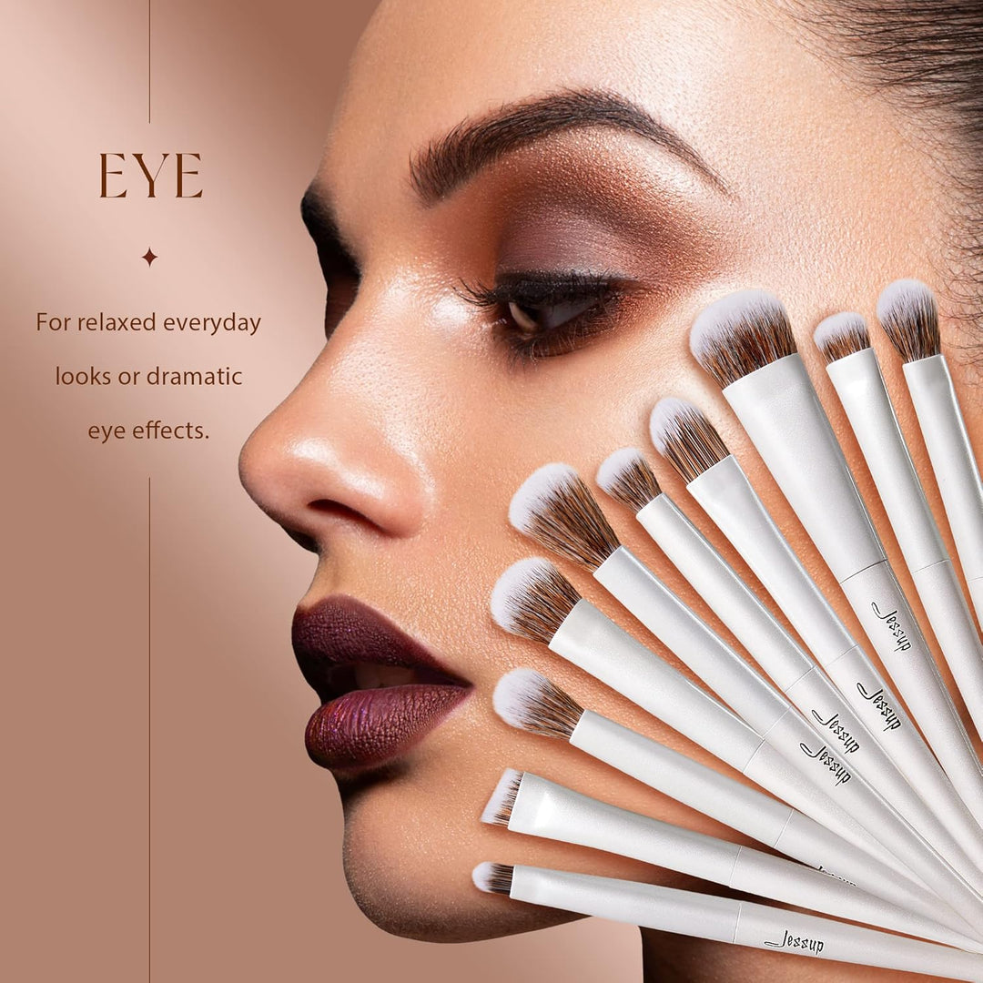 Jessup Juego de 14 brochas de maquillaje de alta gama para mujeres,...