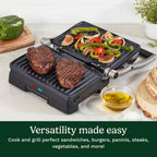 Cuisinart Griddler® - Parrilla interior y prensa Panini, platos de cocina antiadherentes aptos para lavavajillas, acero inoxidable, GR-11NAS