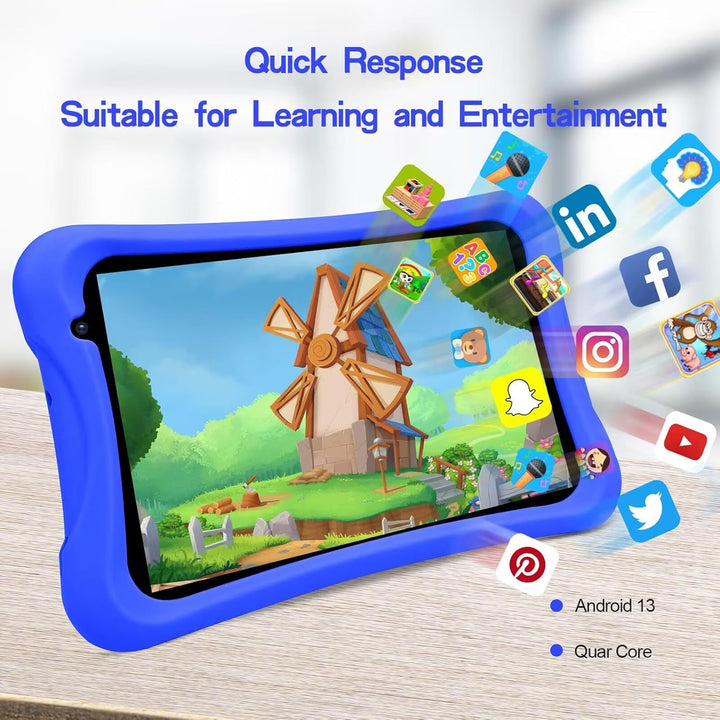 PRITOM Tablet Android Quad Core de 8 pulgadas, 64 GB, WiFi, Bluetoo...