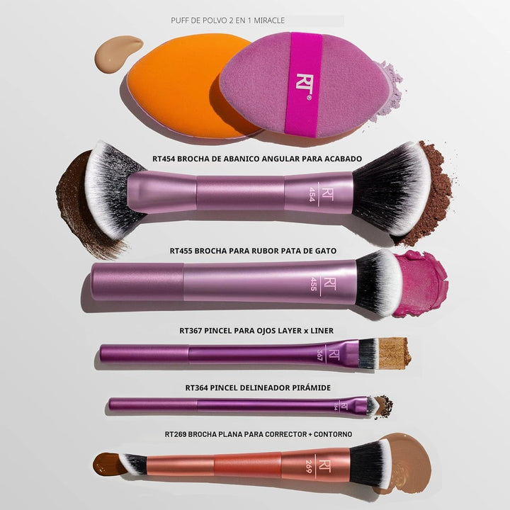 Real Techniques Big Blends Energy Brush + Kit de Esponja de Doble C...