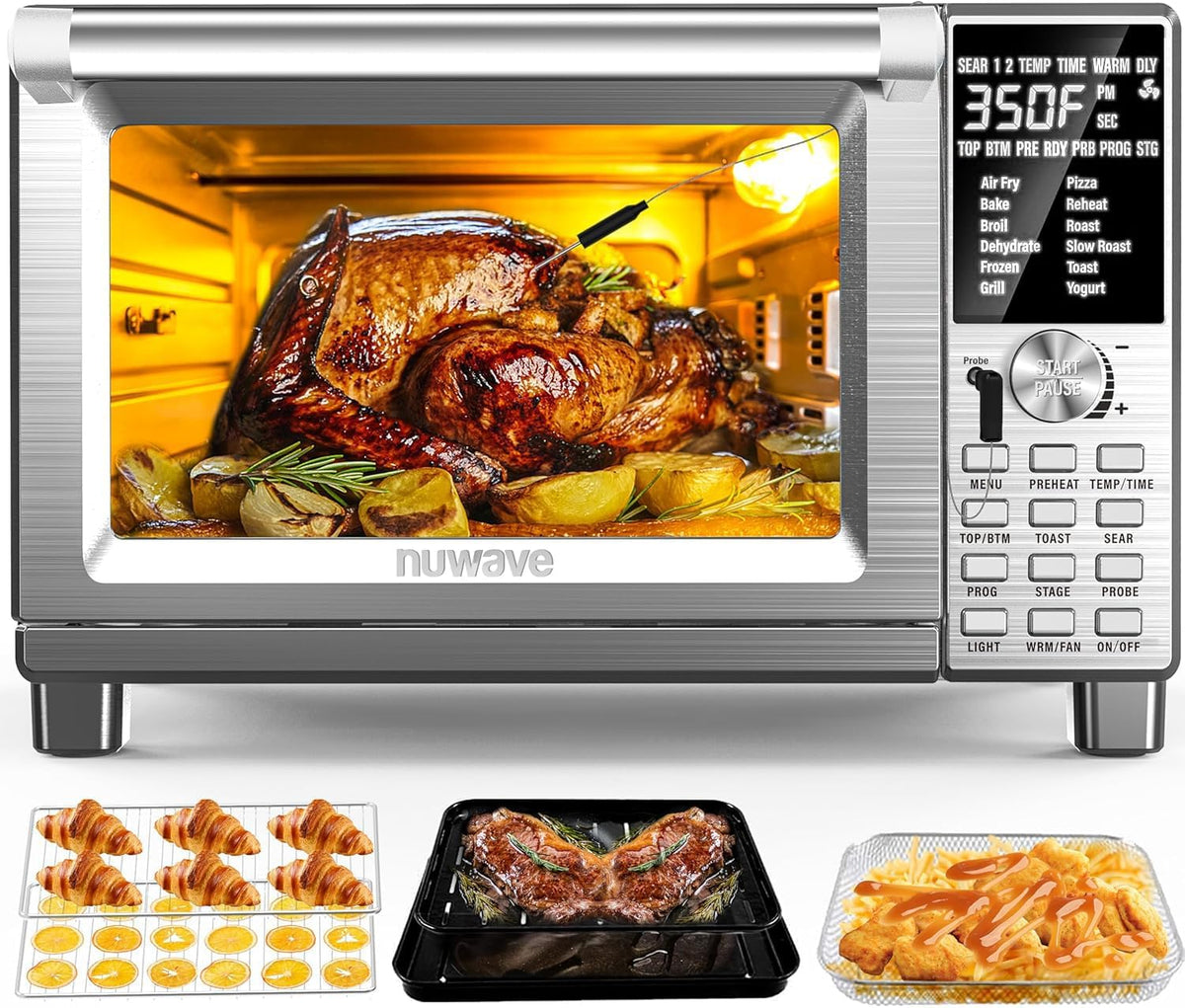 Nuwave Bravo Horno Tostador Freidora de Aire Inteligente 30 QT, Sistema de Convección Nuevo 2026