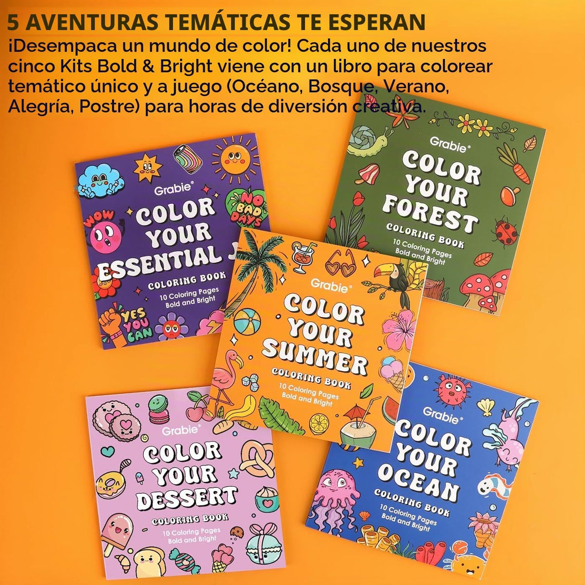 Grabie Juego de bolígrafos acrílicos de gel para colorear con libro